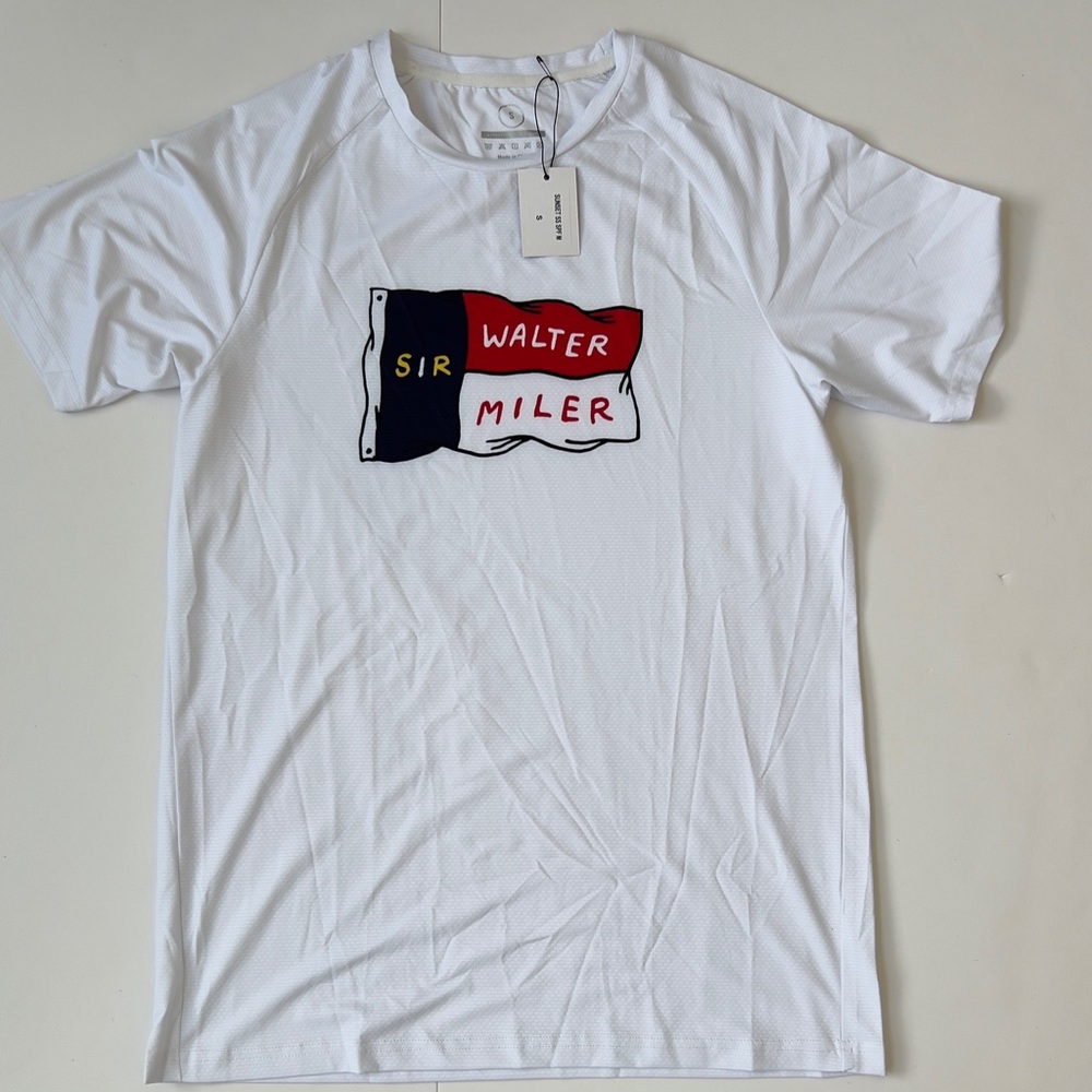 White Graphic sir Walter Miller Crew Neck T-Shirt